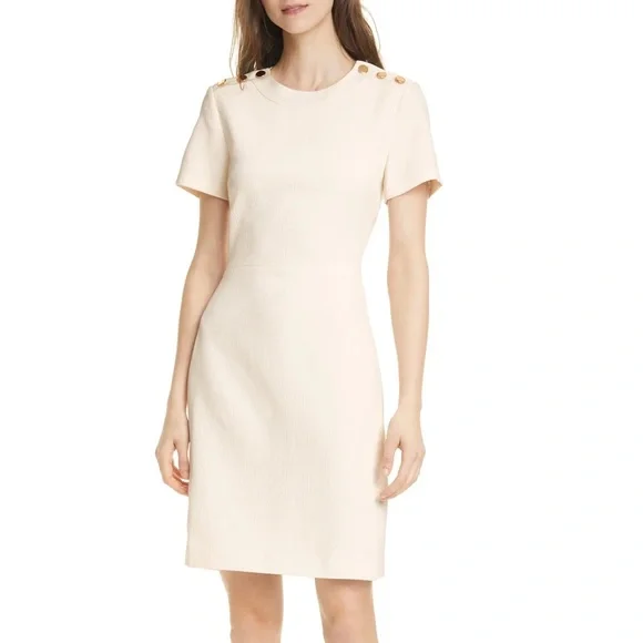 Club Monaco | Dresses | Club Monaco Button Shoulder Sheath Dress | Poshmark